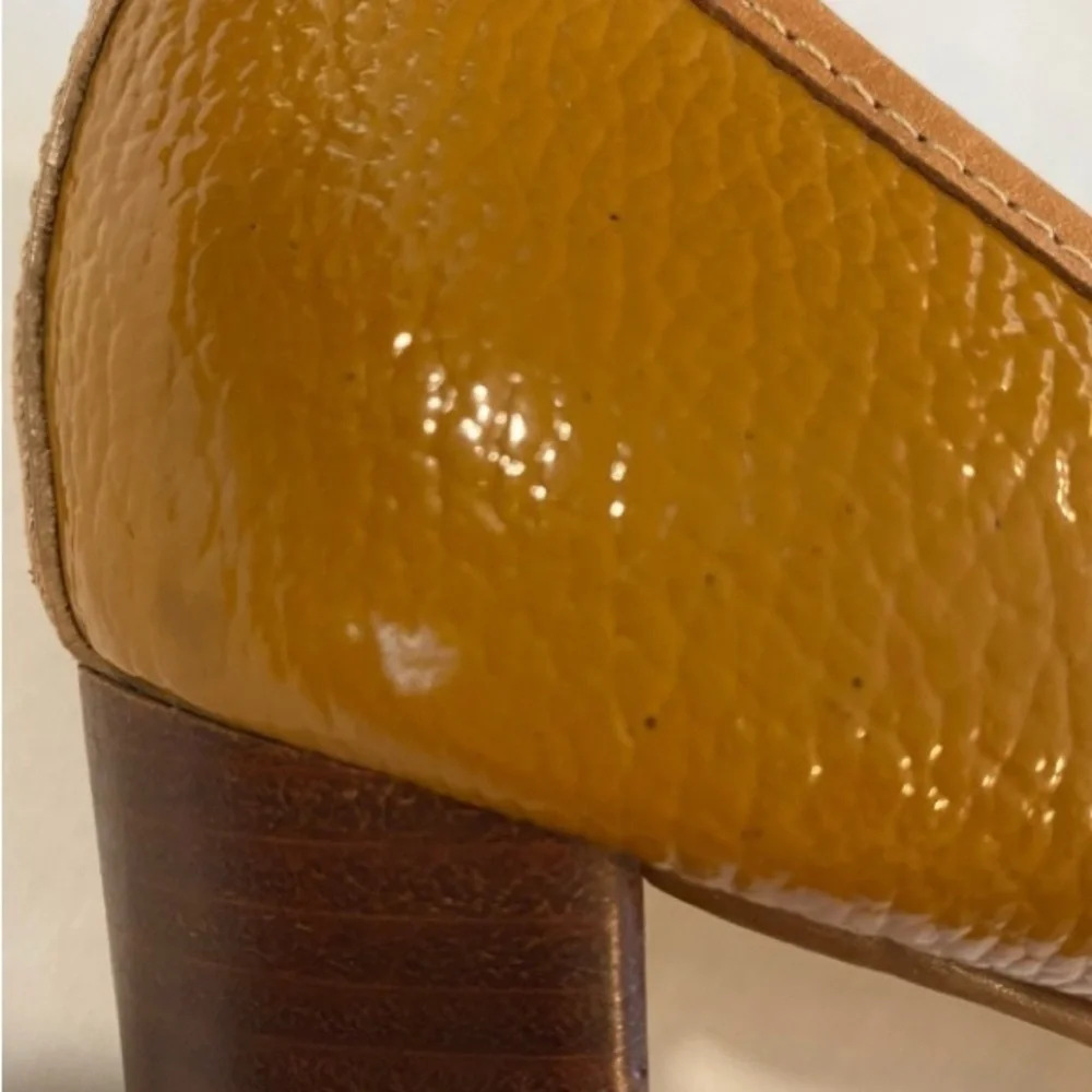 Tory Burch Brown Leather Block Heel Pumps